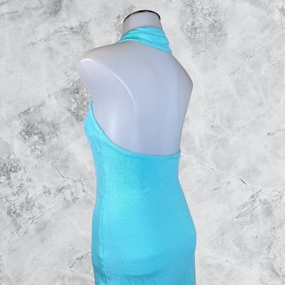 ALL THE WAYS Talia Open Back Zip Dress - Aqua - Picture 6 of 9